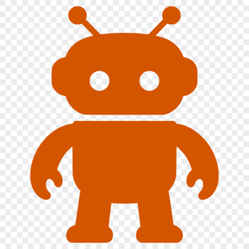 Illustrative 2D robot design in a minimalist style, suitable for cutting machines or laser engraving.