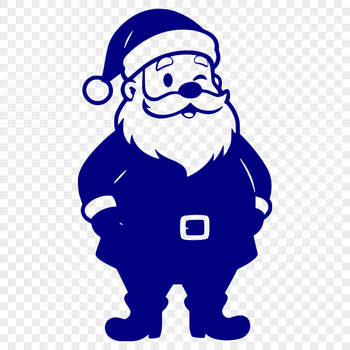 Christmas Holiday Icon Silhouette SVG image of a traditional Christmas figure in red suit with white beard and hat.