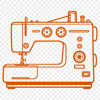 Illustrator-friendly SVG vector art of a sewing machine.