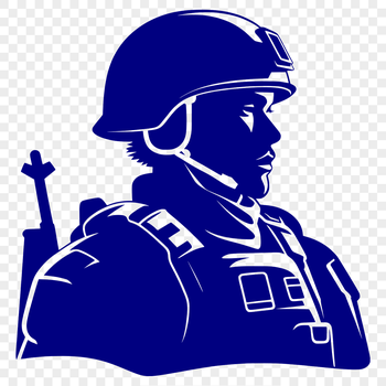 A high-resolution graphic representation of a man in military attire.