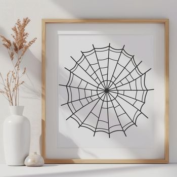 A detailed, high-resolution illustration of a spider web in vector format.