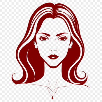 A minimalist illustration of a woman with simple lines and shapes.