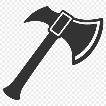 An illustrated axe, designed as a vector graphic tool for various cutting machines and stencils.