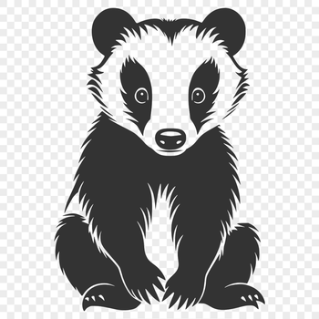 Illustrative vector graphic of a badger, suitable for cutting machine designs or commercial use projects.
