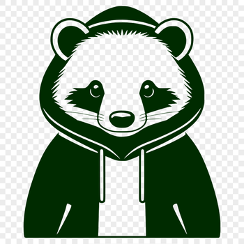 A detailed illustration of a wild animal's head and body, specifically a badger.