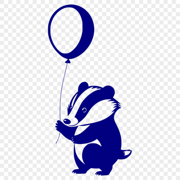 A vector illustration of a wild badger animal in simple outline style.