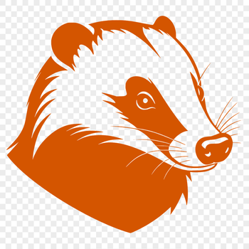 Illustration of a badger, a wild animal found in various environments.