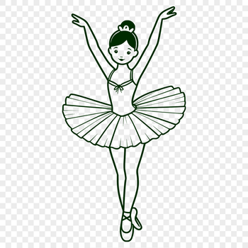 A female ballet dancer in a flowing tutu, poised in a dynamic pose on pointe shoes.
