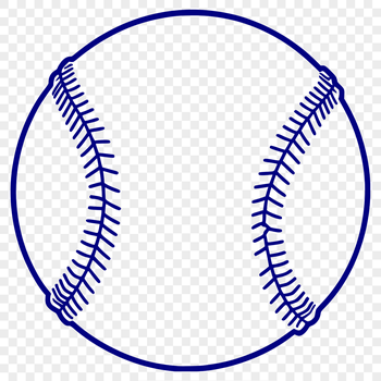 A detailed illustration of a baseball with textured seams and stitches.
