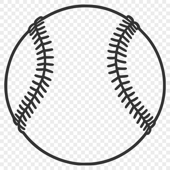 A stylized baseball graphic, ideal for vector designs and cutting machine projects.