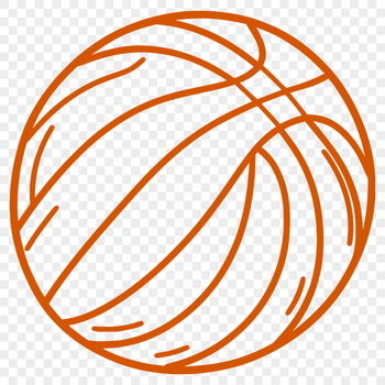 An illustration of a basketball with white and black panels, suitable for various design applications.