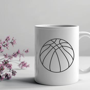 A detailed illustration of a basketball in profile view, suitable for vector design and cutting machine applications.