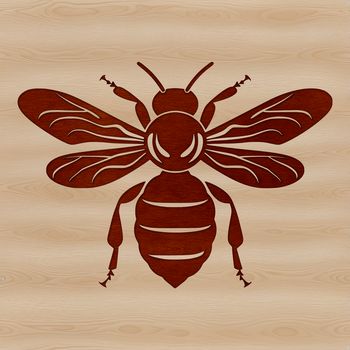 A stylized illustration of a bee, suitable for use in gardening and craft projects.
