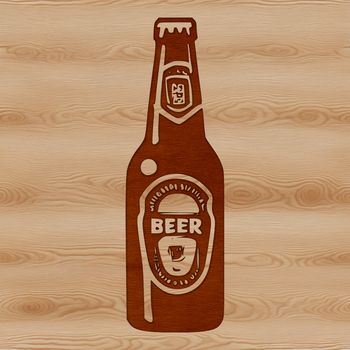 A vector illustration of a beer bottle with a frothy head, suitable for graphic design projects.