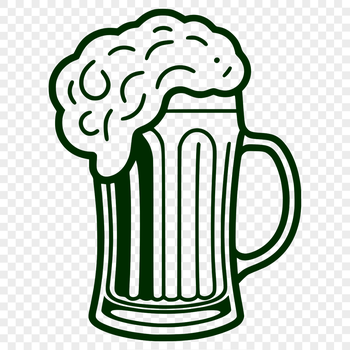 A digital illustration of a glass filled with beer, ideal for commercial or personal projects.