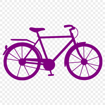 An SVG outline of a bicycle for cutting and engraving projects.