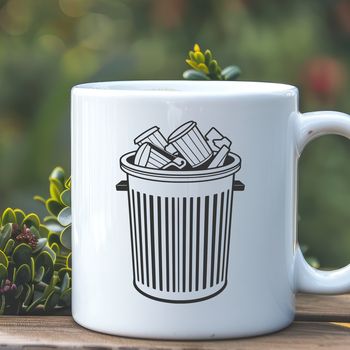 A simple illustrated trash can for graphic design purposes.