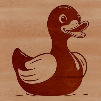 A digital illustration of a duck in simple vector lines.
