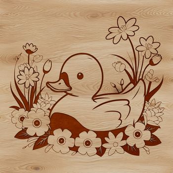 A waterfowl bird with feathers and beak, suitable for vector designs.