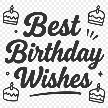 A digital vector illustration of a happy birthday message in bold font.