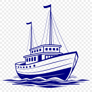 SVG illustration of a sailboat with a flat vector design suitable for various applications.