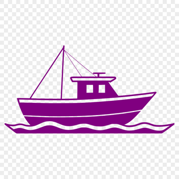 A detailed illustration of a boat in vector format, ideal for digital cutting machines and print-on-demand projects.