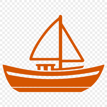 A free-standing boat illustration in vector format, suitable for digital cutting machines or laser cutters.