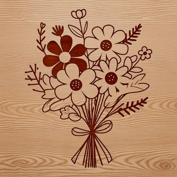 A delicate floral bouquet with mixed flowers arranged in a decorative pattern.