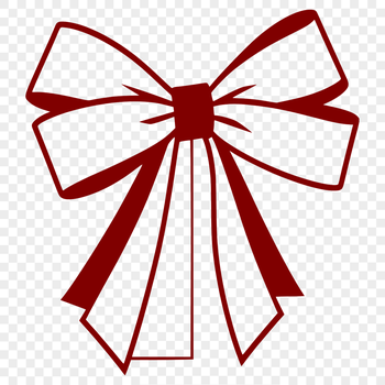 A simple bow design made from curved lines and shapes, suitable for various applications.