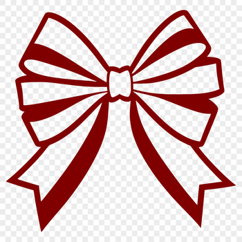 A colorful ribbon bow with a symmetrical design, suitable for crafting and design projects.