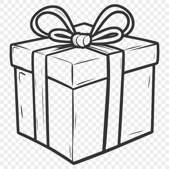A simple vector graphic representation of a standard-sized gift box.