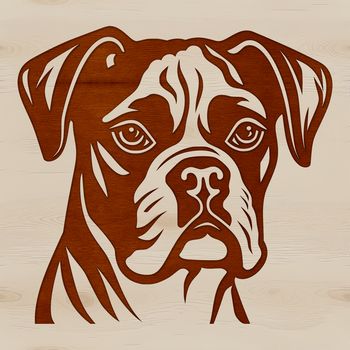 A detailed design of a Boxer animal, suitable for cutting with a laser cutter or Cricut machine.