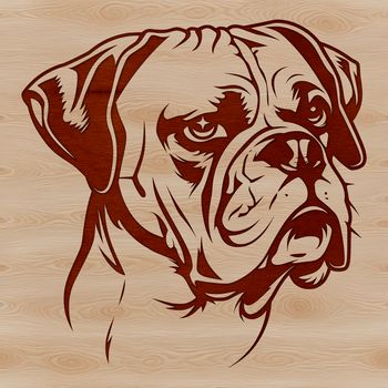 A detailed SVG image of a boxer animal's profile, suitable for editing and customization.