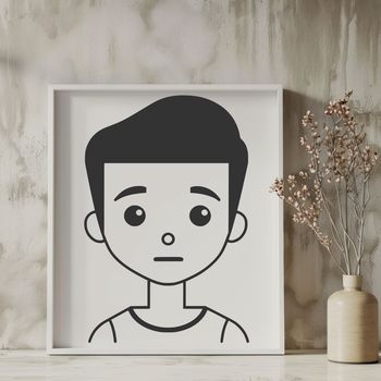 A young boy character created as a vector graphic.