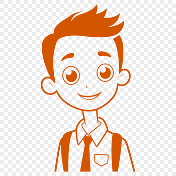An SVG vector art design featuring a child with a simple background.