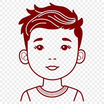 A simple illustration of a young boy in outline form, suitable for vector art projects.