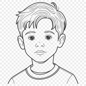 A young boy's portrait in a clean vector format.