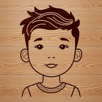 A high-quality SVG illustration of a young boy.