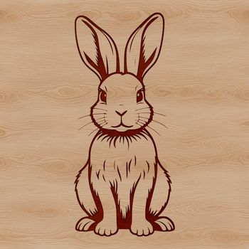 A cartoon rabbit sitting on its hind legs, suitable for use as clip art or vector design.