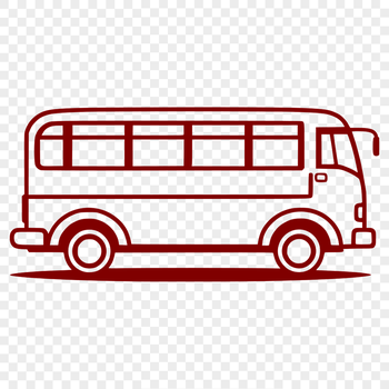 A detailed illustration of a bus, suitable for use in graphic design projects.