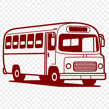 Illustrated bus vehicle design in vector format.
