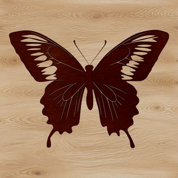 A colorful illustration of a butterfly with intricate patterns and details.