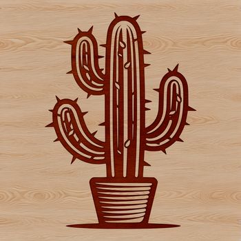 A stylized illustration of a cactus, suitable for vector design and printing.