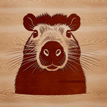 An isolated vector graphic of a capybara, suitable for various uses including print and web design projects.