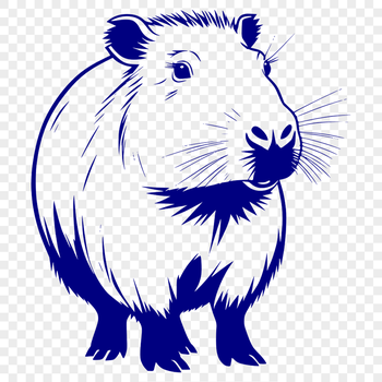 An illustration of a capybara, a large rodent native to South America, available in vector format for digital design.