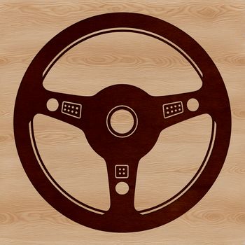 A detailed vector illustration of a standard car steering wheel.