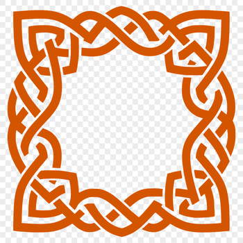 An intricate Celtic design composed of repeating shapes and patterns.