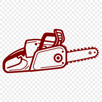 A chainsaw tool design suitable for cutting machine stencils and vector art.