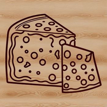 Illustrative cheese design as a vector graphic.