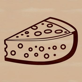 Illustrated cheese design for crafting and DIY projects.